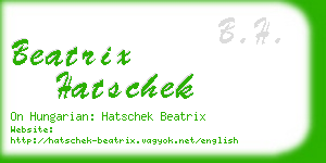 beatrix hatschek business card